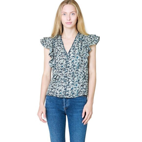 Veronica Beard Joi Batik Print Top - Picture 1 of 9